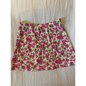 Peachy Tan Women's Floral Stretch A-Line Front Slit Skirt Size XL